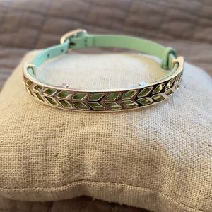 Blue Leather and Silver Bracelet